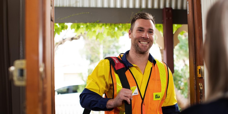 Tradie entering house
